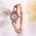 Bracelet Watch Women Rhinestone Crystal Bangle Dress Clock Quartz Ol Ladies Stainless Steel Band Relogio Feminino 1