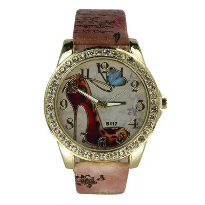 Bracelet Watch Women Rhinestone Crystal Bride Pattern Pu Leather Band Relogio Feminino Analog Dress Clock 2
