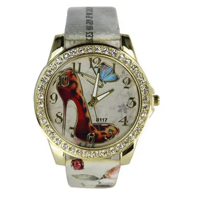 Bracelet Watch Women Rhinestone Crystal Bride Pattern Pu Leather Band Relogio Feminino Analog Dress Clock 3
