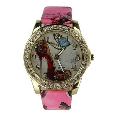 Bracelet Watch Women Rhinestone Crystal Bride Pattern Pu Leather Band Relogio Feminino Analog Dress Clock 4