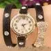 Bracelet Watch Women Rhinestone Crystal Dress Clock Bowknot Gift Pu Leather Quartz Relogio Feminino 1