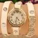 Bracelet Watch Women Rhinestone Crystal Dress Clock Bowknot Gift Pu Leather Quartz Relogio Feminino 2