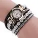 Bracelet Watch Women Rhinestone Crystal Dress Clock Vintage Design Pu Leather Band Relogio Feminino 1
