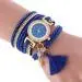 Bracelet Watch Women Rhinestone Crystal Dress Clock Weave Pu Leather Lady Relogio Feminino 2