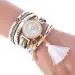 Bracelet Watch Women Rhinestone Crystal Dress Clock Weave Pu Leather Lady Relogio Feminino 6