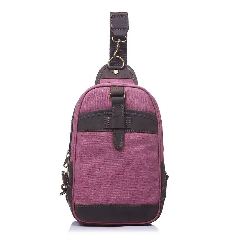 Brand Fashion Men Women Canvas Shoulder Bag Crazy Horse Vintage Travel Leather Crossbody Bag Causal Chest Bag Bolsa 4