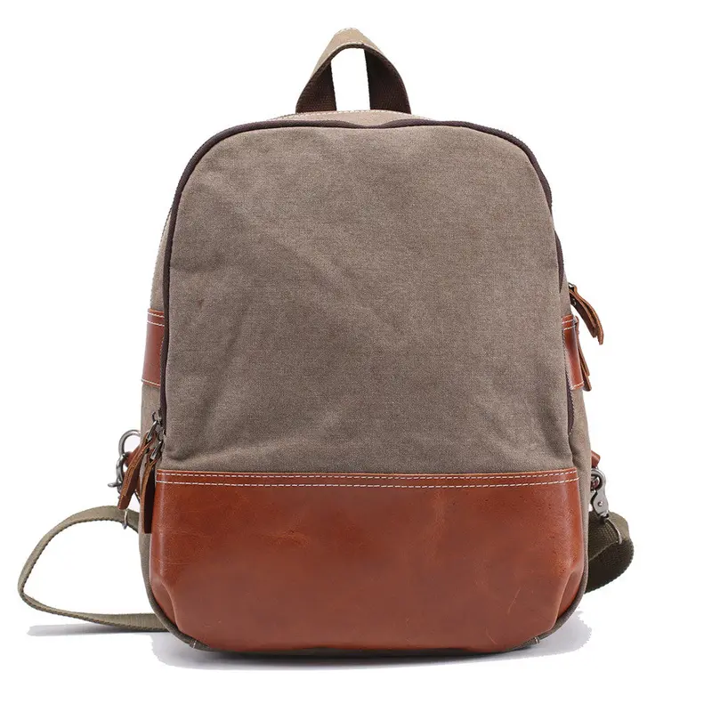 Brand Retro Women Men Kpop Canvas Backpack Crazy Horse Leather Unisex Large Capacity Rucksacks For Girls Mochilass 1