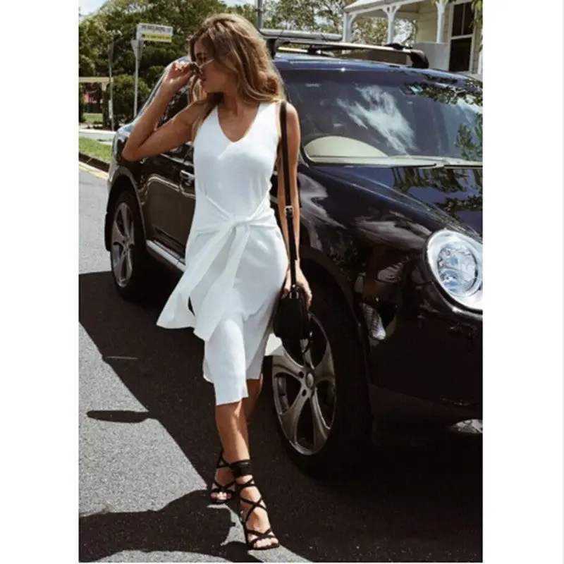 Brandy Slit V Neck Sashes Bodycon Long Dress Woman Slite Office Dess Robe Longue Femme Vestido De Festa Elbise Jurken S M 5