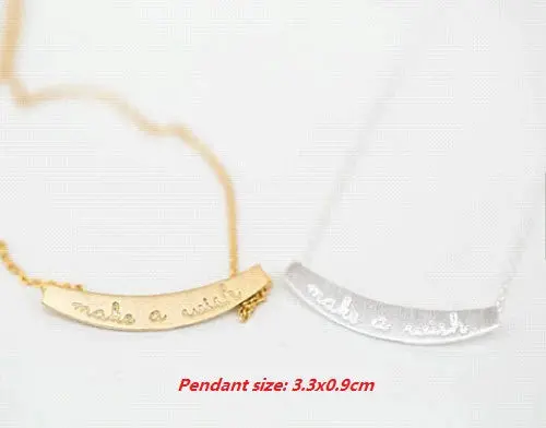 Brass Simple Make A Wish Necklace Letter Necklace 10Pcs-N123 1