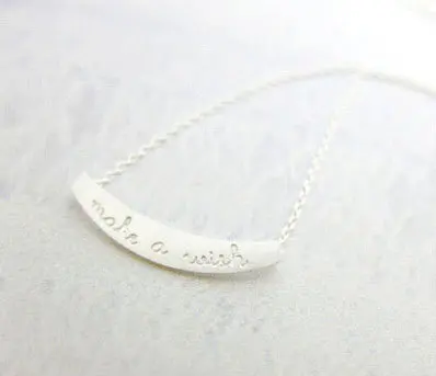 Brass Simple Make A Wish Necklace Letter Necklace 10Pcs-N123 2