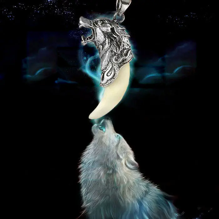 Brave Man Wolf Tooth Titanium Steel Domineering Pendant Body Chains Statement Necklaces Jewelry 1