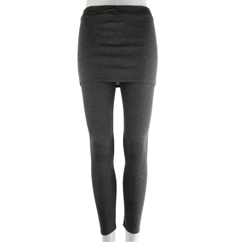 Breathablestretch Skinny Skirt Leggings Footless Cotton Blend Skirt Stretch Pants Sex Slim With Blackgrey Color 2