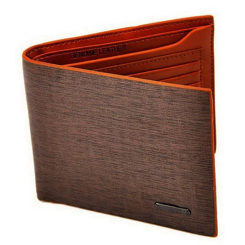 Brown Billfold Coffee Leather Wallet Credit Card Men Purse Clutch Bifold 1