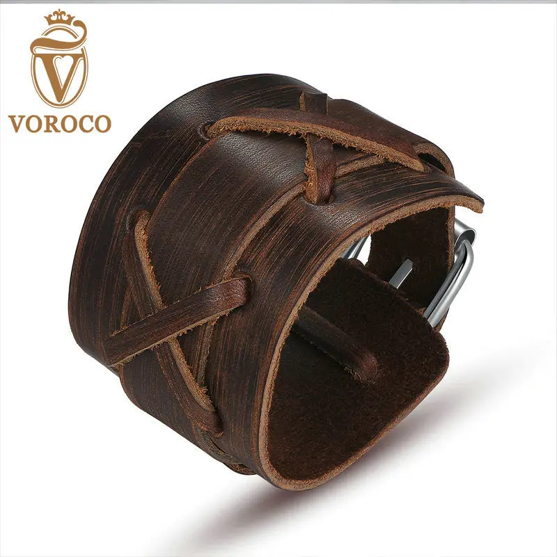 Brown Leather Bracelet Adjustable With Cross Alloy Clasp Birthday For Lover 0335 1