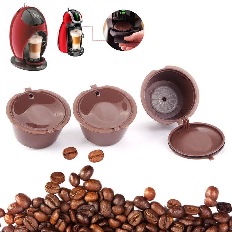 Brown Reusable Coffee Capsules Cup Filter For Nescafe Refillable Brewers 88280 1