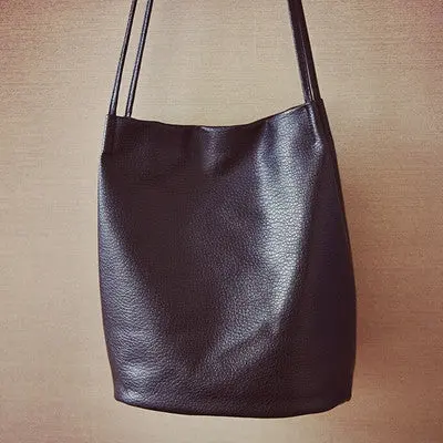 Bucket Bag Leather Bolsas Femininas Women Bag Ladies Solid Color Handbag Shoulder Bag Tote Sac 1