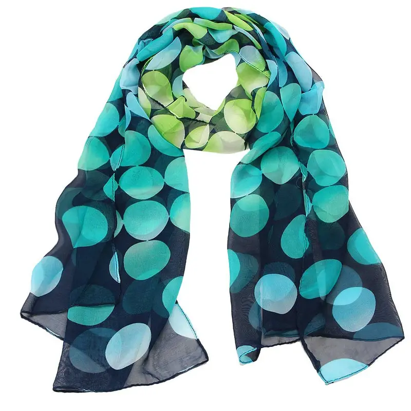 Bufandas Sweet Girl Women Shawl Chiffon Dot Rectangle Scarf Scarves Sun Protection Gauze Kerchief 1