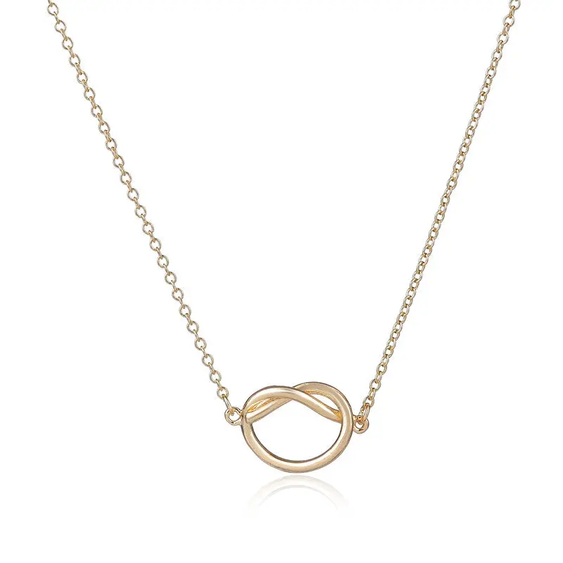 Bulk Sales Trendy Necklace Party Girls Simple Love Heart Knot Pendant Necklace 30Pcs-N176 1