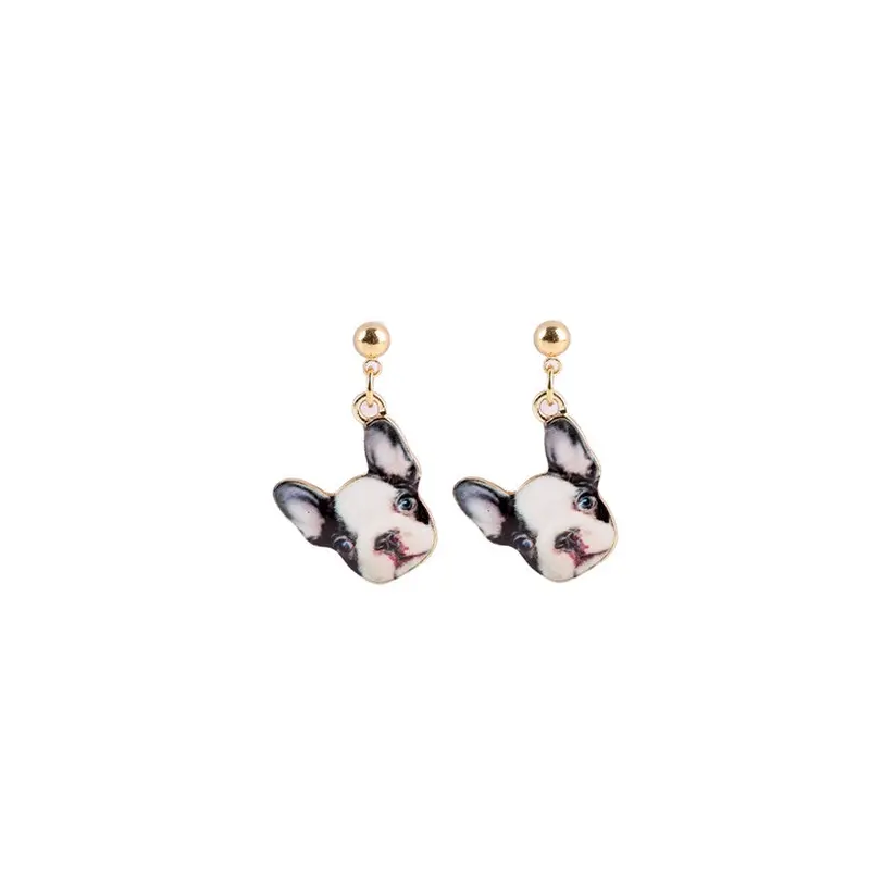 Bulldog Earrings Vintage French Bulldog Dangle Earrings Wedding Gift Oeh007 1