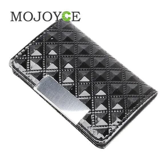 Business Id Credit Name Card Wallet Black Holder Case Unfold Style Hard Leather 1