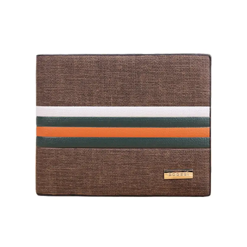 Business Striped Short Section Of High-Quality Leather Men"S Wallet 2