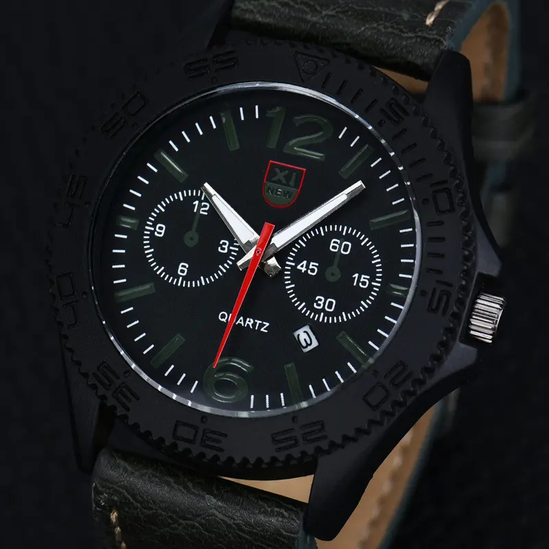 Business Watch Men Relogio Masculino Military Leather Waterproof Date Quartz Analog Army Mens Watches Top Luxury 5