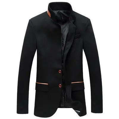 Businesssuitsblazerssuits Casual Slim Fit Blazers Gray Black Plus 1