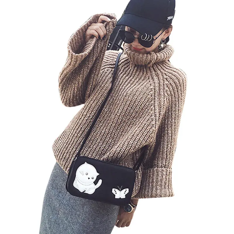Butterfly Cat Pattern Butterfly Women's Hbags Leather Crossbody Shoulder Bag For Girls Small Party Clutch 1