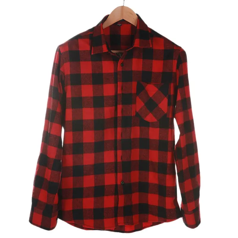 Button Plaid Shirt Long Sleeve Flannel Plaid Casual Shirt Dmm43 4