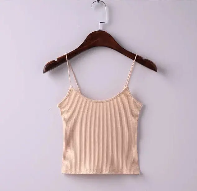 Camis Bralette Bustier Crop Top Camisetas Strappy Bra Tank Vest Elastic Straps Tee Femme S M 6 Colors 1