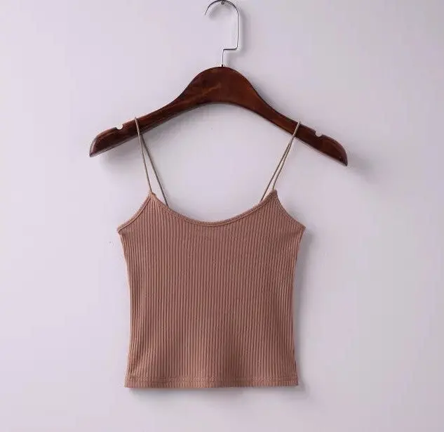 Camis Bralette Bustier Crop Top Camisetas Strappy Bra Tank Vest Elastic Straps Tee Femme S M 6 Colors 10