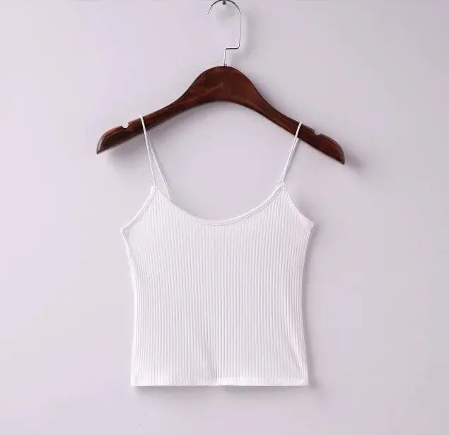 Camis Bralette Bustier Crop Top Camisetas Strappy Bra Tank Vest Elastic Straps Tee Femme S M 6 Colors 11