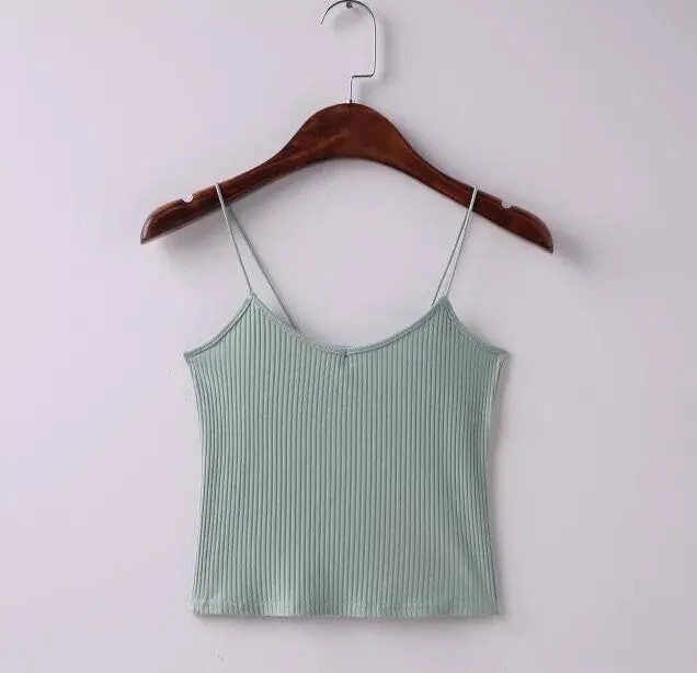 Camis Bralette Bustier Crop Top Camisetas Strappy Bra Tank Vest Elastic Straps Tee Femme S M 6 Colors 5