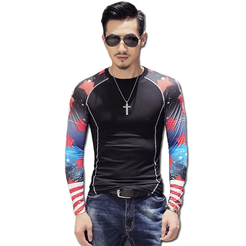 Camisa Masculina T Shirtstees Tops Casual Slim Fit O Neck Long Sleeved Funny T Shirts Hombre Tees Top 1