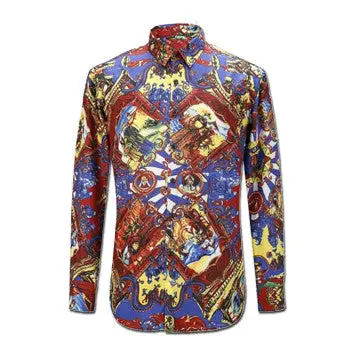 Camisa Masculina Tuxedo Shirts Casual Slim Fit Long Sleeved Large Size Turn Down Collar Printing Shirts 1