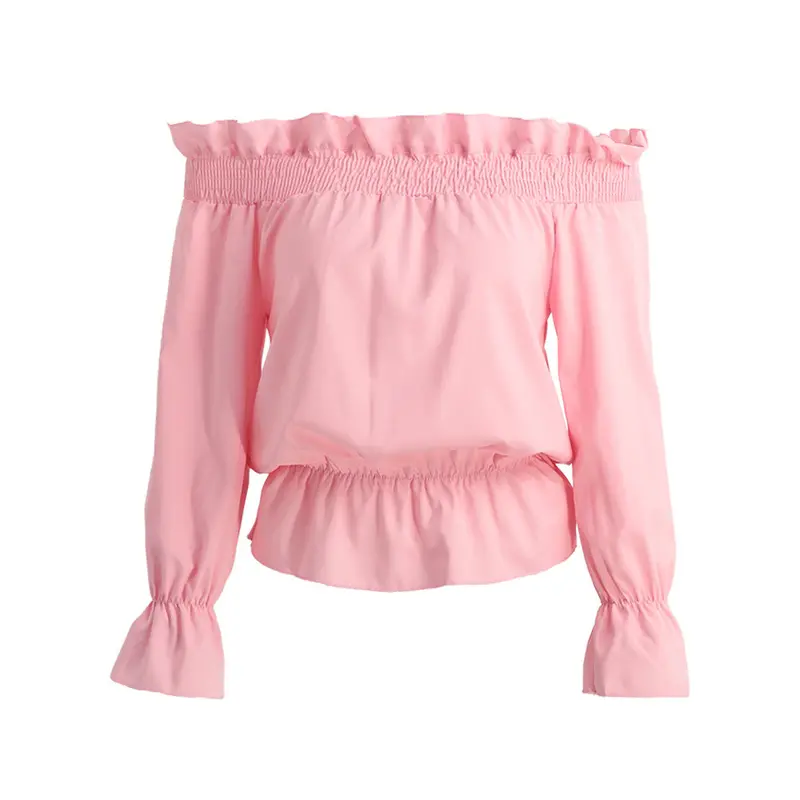 Camisas Blusas Tops Ladies Loose Long Sleeve Off Shoulder Chiffon Blouse Shirt Women Blouses Plus Size 3