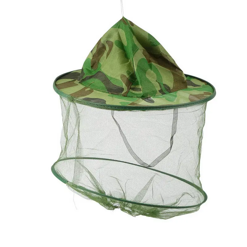 Camo Hat Gauze Elasticated Neck Mosquito Bug Insect Bee Resistance Sun Net Mesh Head Face Protector Hat Cap Fishing 2