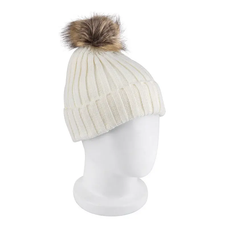 Candy Beanies Knitted Caps Crochet Hats Artificial Fur Pompons Curling Ear Protect Cute Casual Skullies Beanies 1