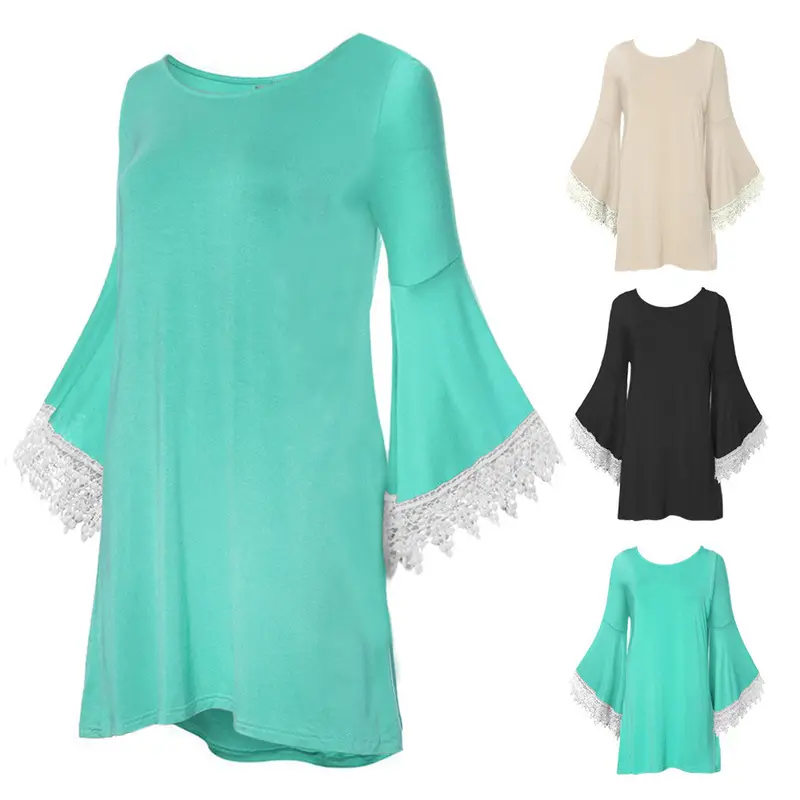 Candy Color Elegant Lace Dress Women Designer Women Dresses Dress Women Loose Flare Sleeve Dress Plus Size Xxl 5