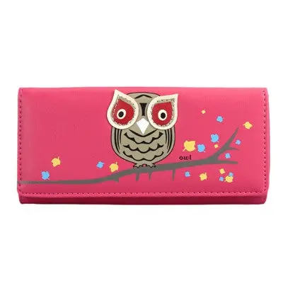 Candy Colors Purse Owl Cartoon Print Leather Zipper Wallet Multiple Cards Holder Wallet For Girls Women Wallet 3