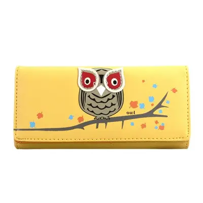 Candy Colors Purse Owl Cartoon Print Leather Zipper Wallet Multiple Cards Holder Wallet For Girls Women Wallet 5
