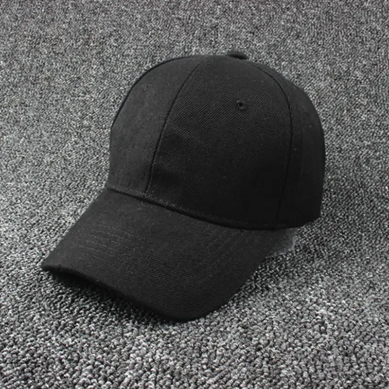 Canvas Hat Adjustable Polo Style Washed Baseball Cap Plain Solid Visor 1