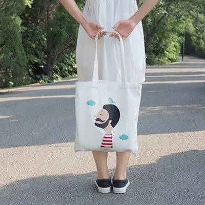 Canvas Women Bag Creative Printing Shoulder Bag Casual Tote Handbag Totes Shopper Travel Beach Bags Bolsas 4