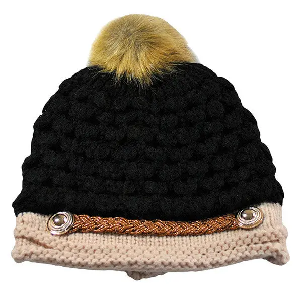 Cap Women Casual Hip-Hop Hats Knitted Wool Skullies Beanie Hat Warm Hat 2