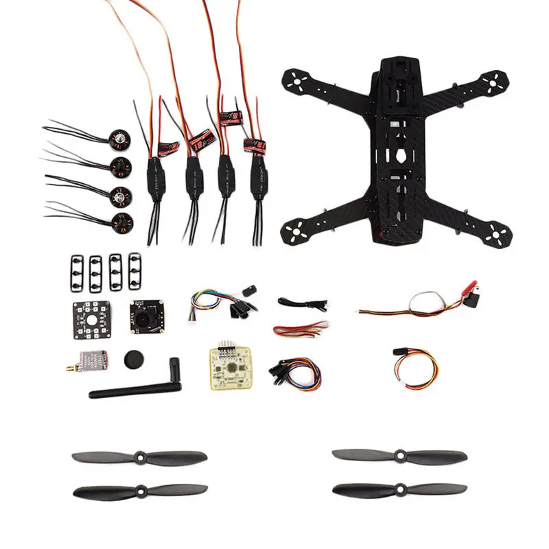 Carbon 250 Fpv Quadcopter Frame Kit Unassembled Av Transmitter Camera 1