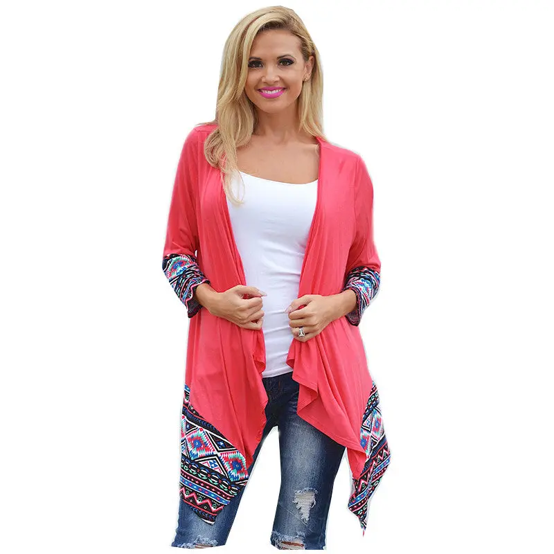 Cardigan Women Long Sleeve Outwear Coat Casual Print Knitted Cardigan For Women 1