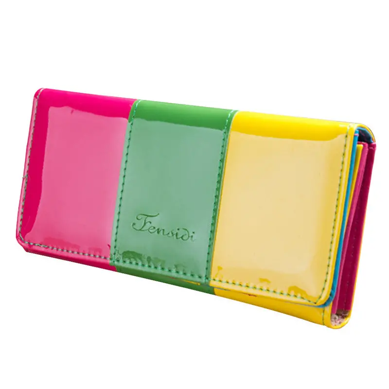 Carteira Feminina Candy Color Patchwork Wallet Women Bag Long Purse Cluth Women's Casual Wallets Handbags For Girls &150247 2