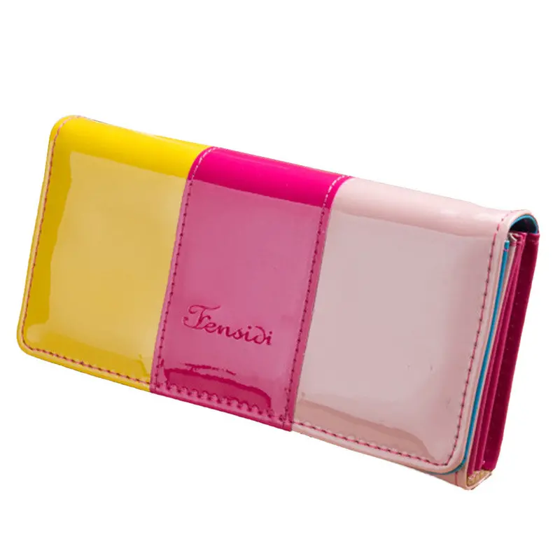 Carteira Feminina Candy Color Patchwork Wallet Women Bag Long Purse Cluth Women's Casual Wallets Handbags For Girls &150247 3