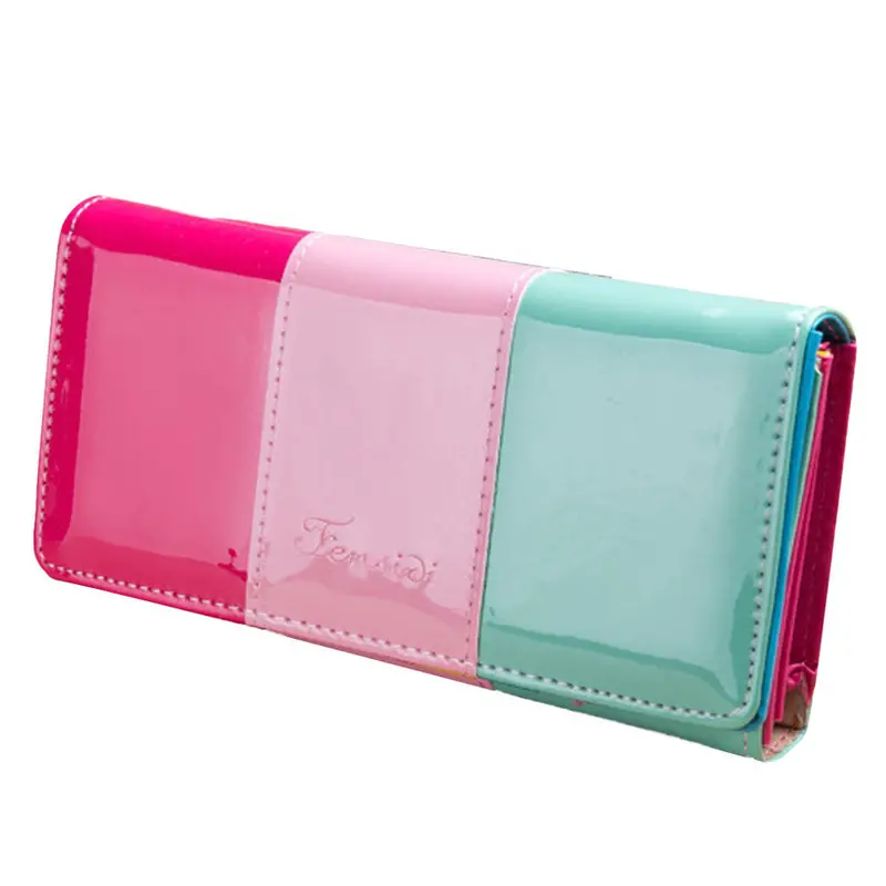 Carteira Feminina Candy Color Patchwork Wallet Women Bag Long Purse Cluth Women's Casual Wallets Handbags For Girls &150247 4