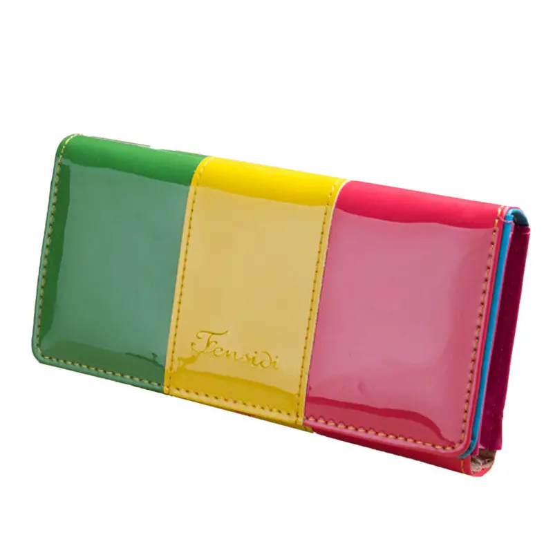Carteira Feminina Candy Color Patchwork Wallet Women Bag Long Purse Cluth Women's Casual Wallets Handbags For Girls &150247 6